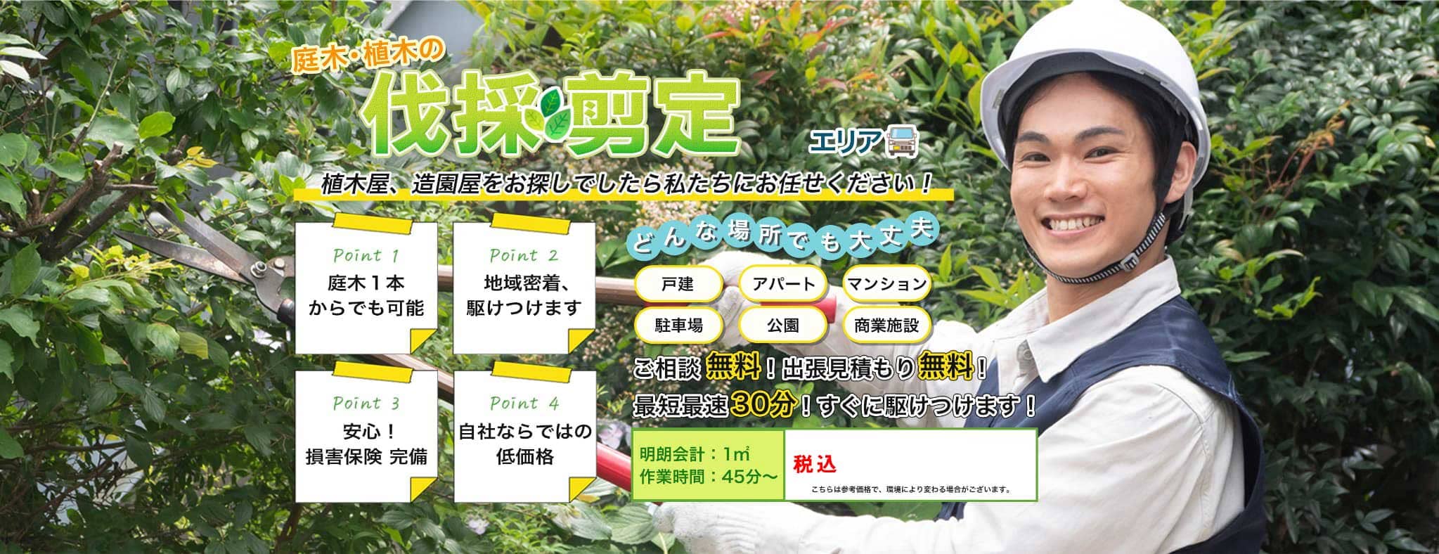 庭木・植木の伐採・剪定　植木屋、造園屋をお探しでしたら高松 伐採剪定専門店にお任せください！